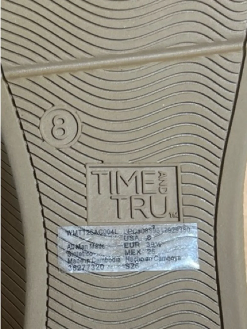 Time and Tru White and Tan Padded Thong Sandals - Picture 3 of 4